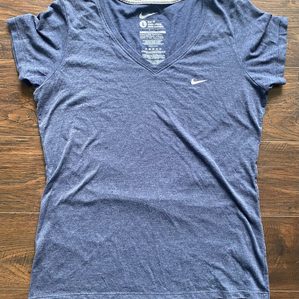 Nike Women's Blue V-Neck Top